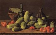 Luis Menendez Still Life with Cucumbers and Tomatoes Norge oil painting reproduction